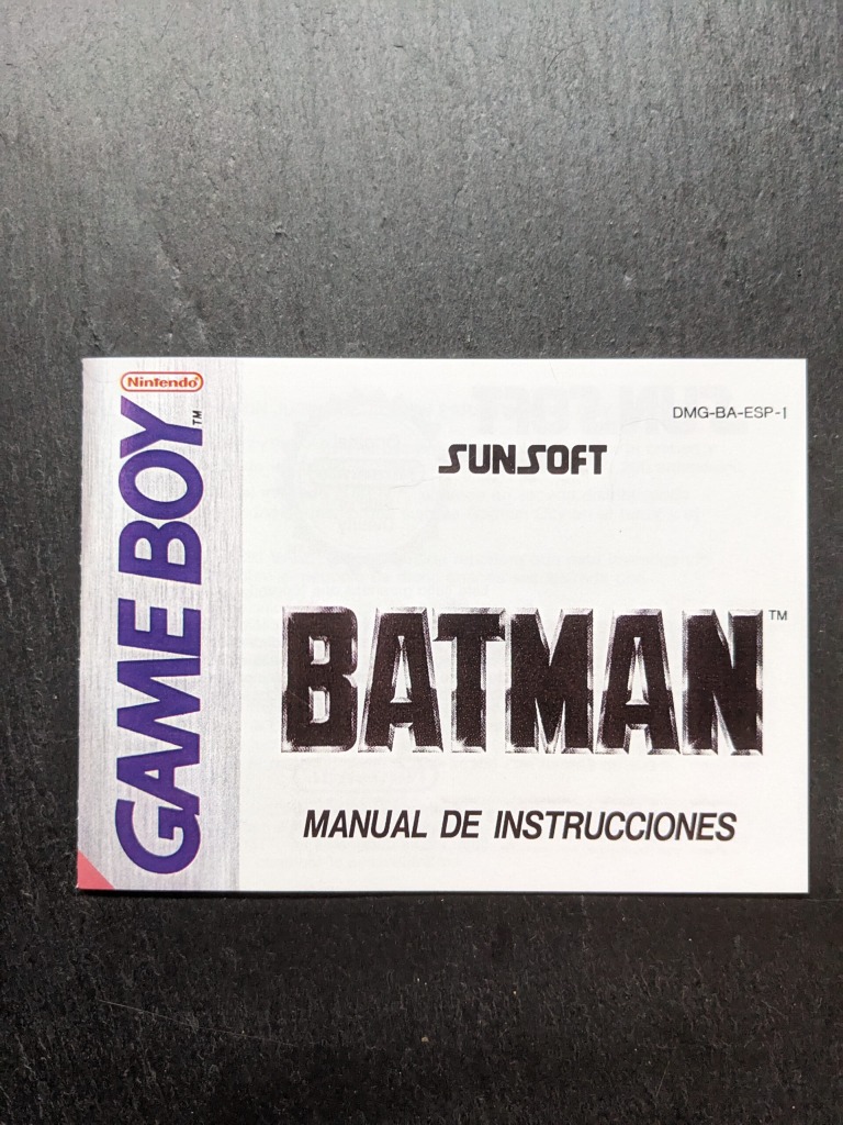 manual repro game boy batman